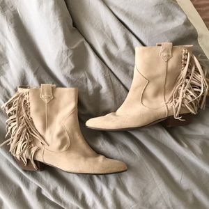 Fringe Zara boots in tan suede, size 40